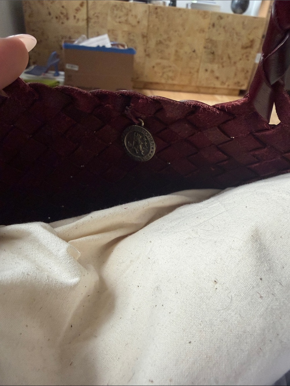 DRAGON DIFFUSION BURGUNDY WOVEN BAG - Picture 5 of 5